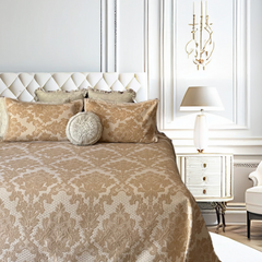 Turq Jacquard Damask BedCover set - 3pc