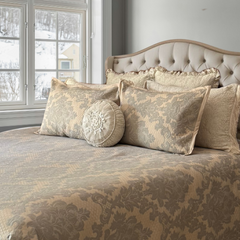 Turq Jacquard Damask BedCover set - 3pc