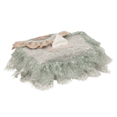 Antique floral (Blue) - tissue box cover