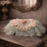 Antique floral (Blue) - tissue box cover