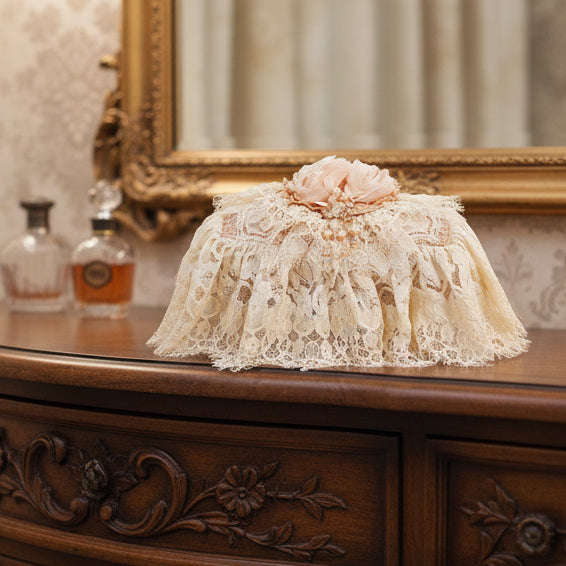 Peach and Cream - tissue box cover - Diva Riche