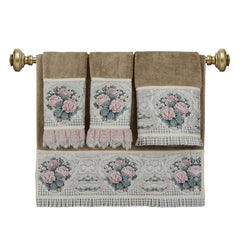 Pink Floral Towels - 4 pc sets - Diva Riche