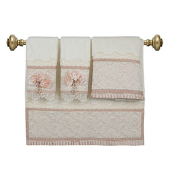 Peach Roset Towels - 4 pc sets - Diva Riche