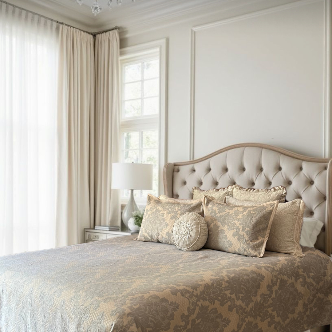 Turq Jacquard Damask BedCover set - 3pc