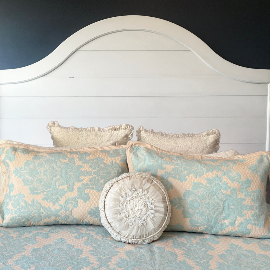 Turq Jacquard Damask BedCover set - 3pc