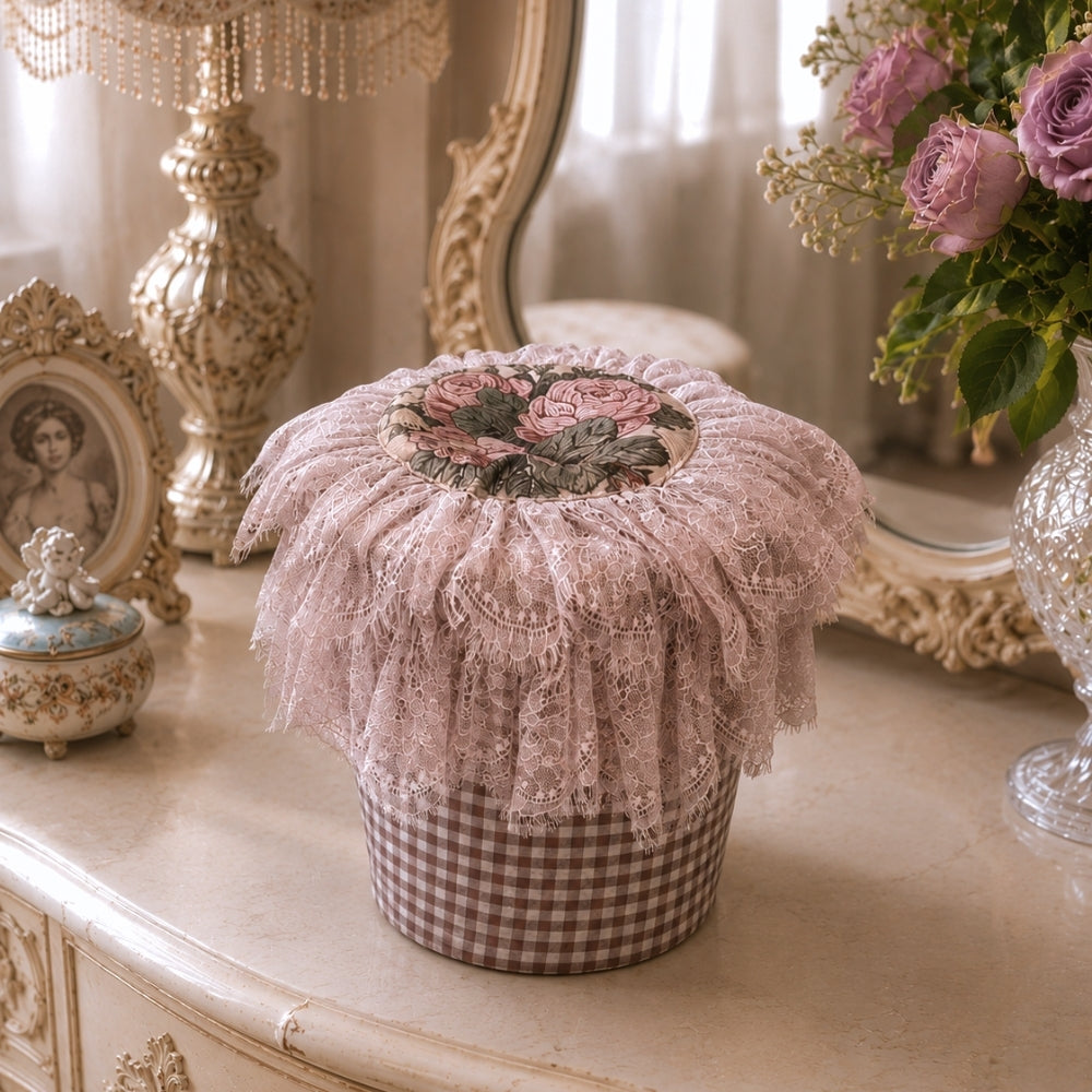 Pink Floral Dustbin