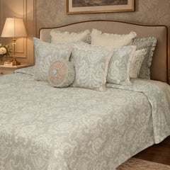 grey Jacquard BedCover set