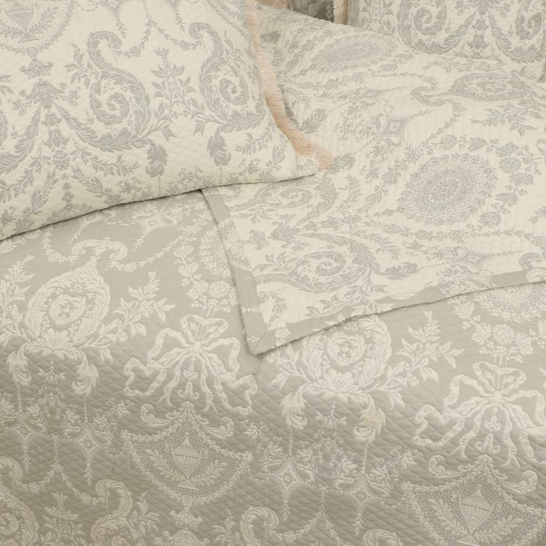 grey Jacquard BedCover set