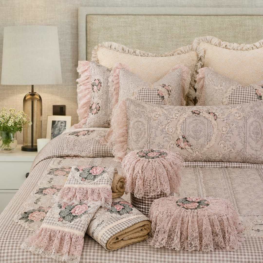 Pink Floral Bedding - Combo Set
