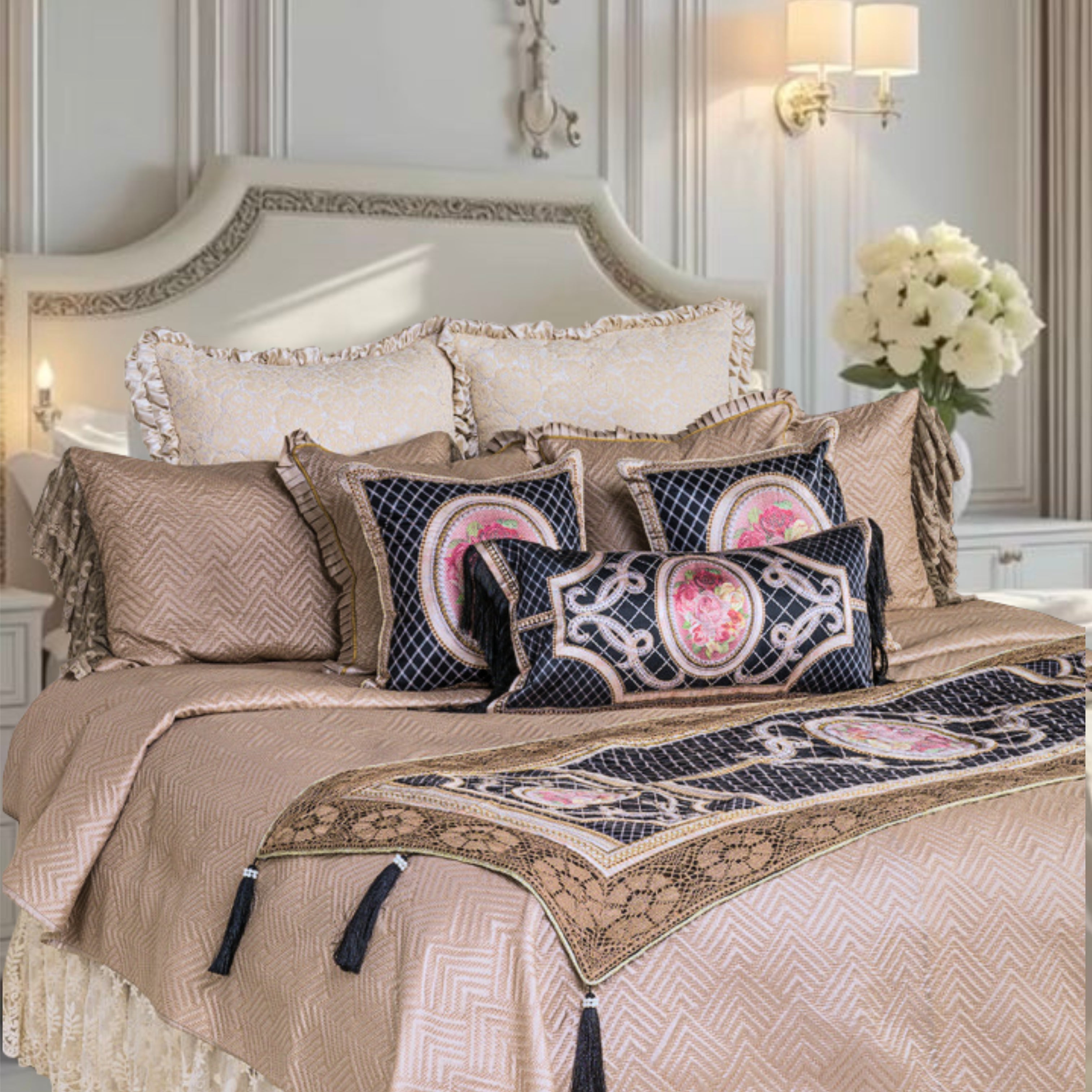 Black Bal -Bedcover & Runner set