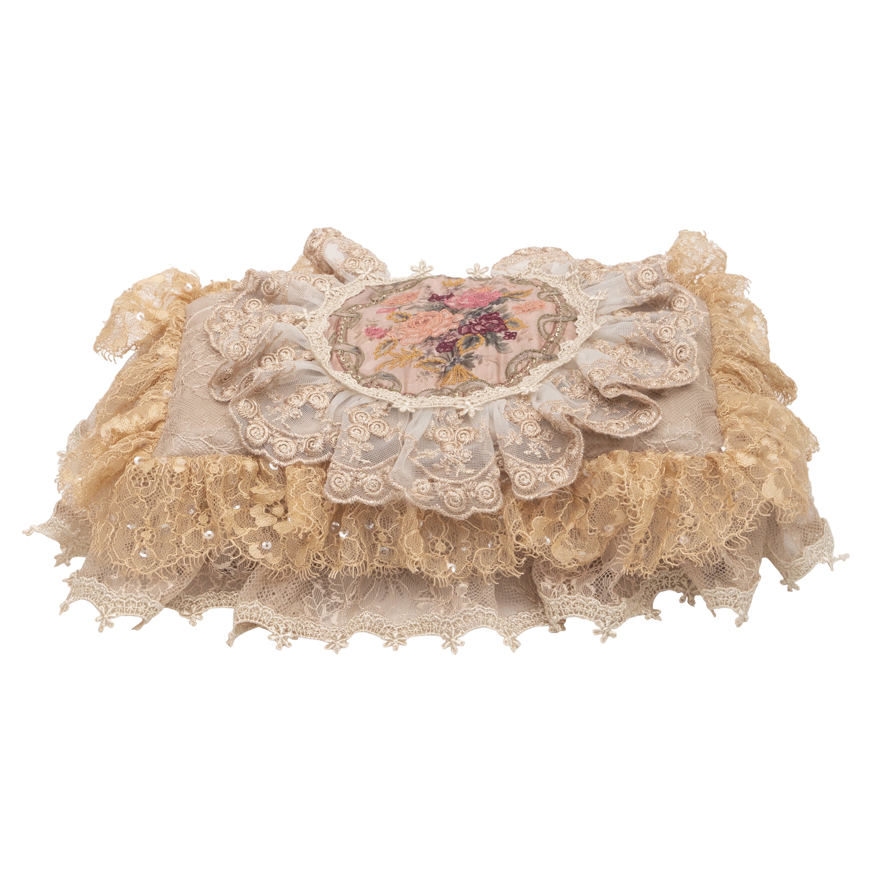 Antique floral  - tissue box cover