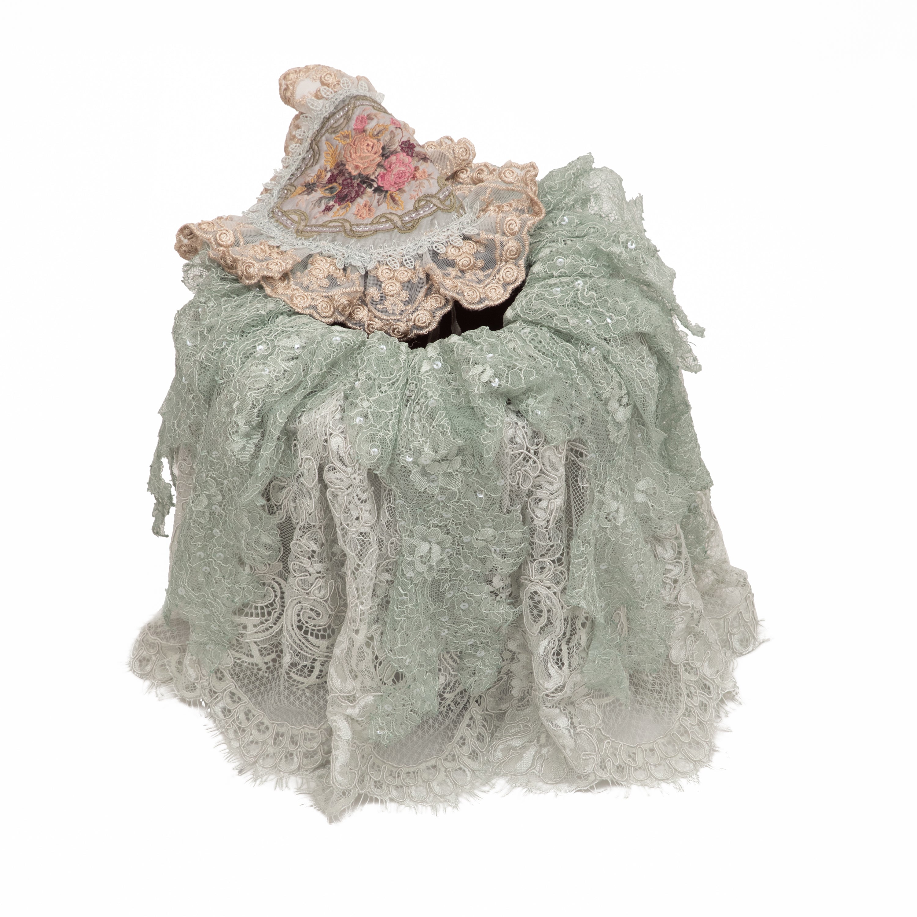 Antique floral(Blue)  - Dustbin