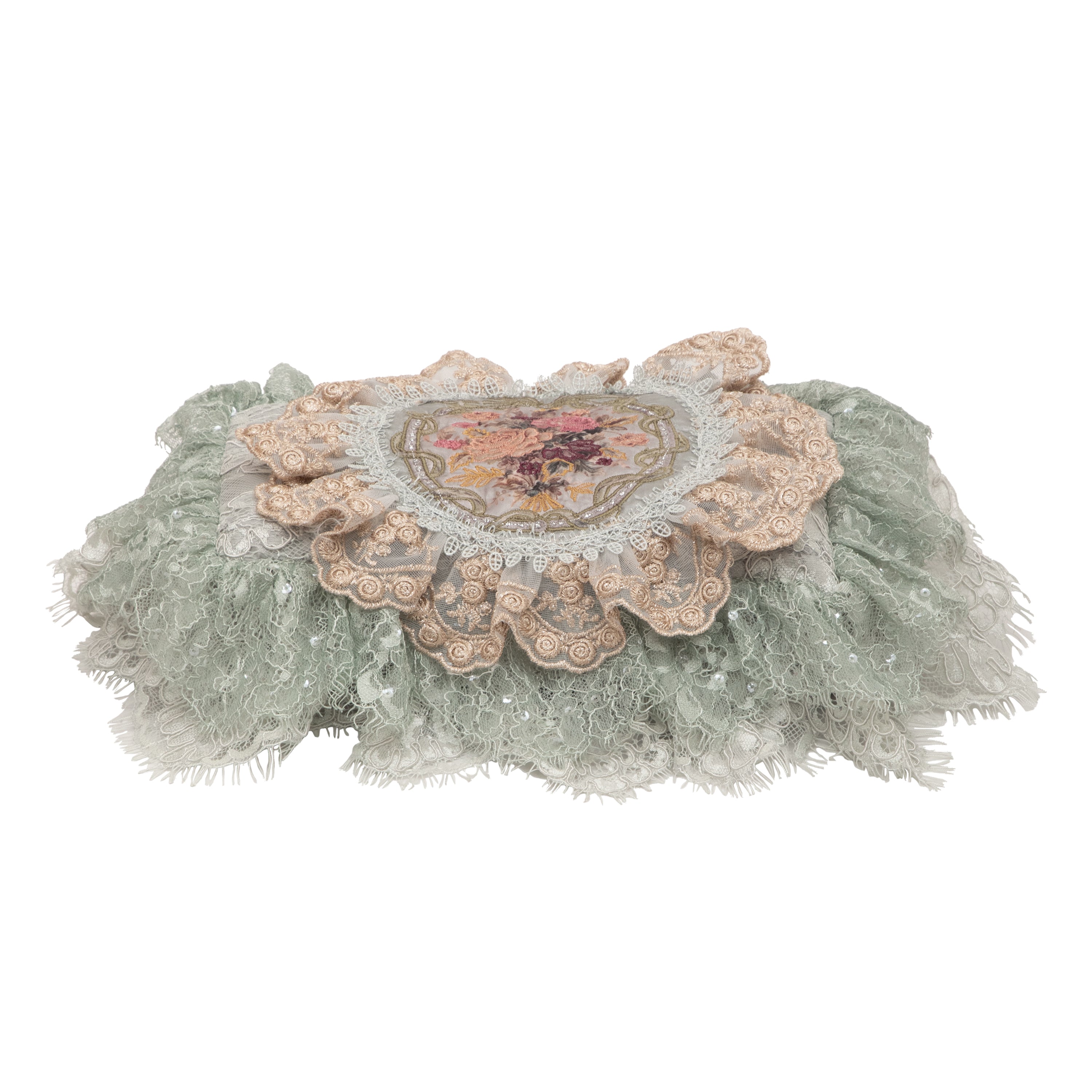 Antique floral (Blue) - tissue box cover