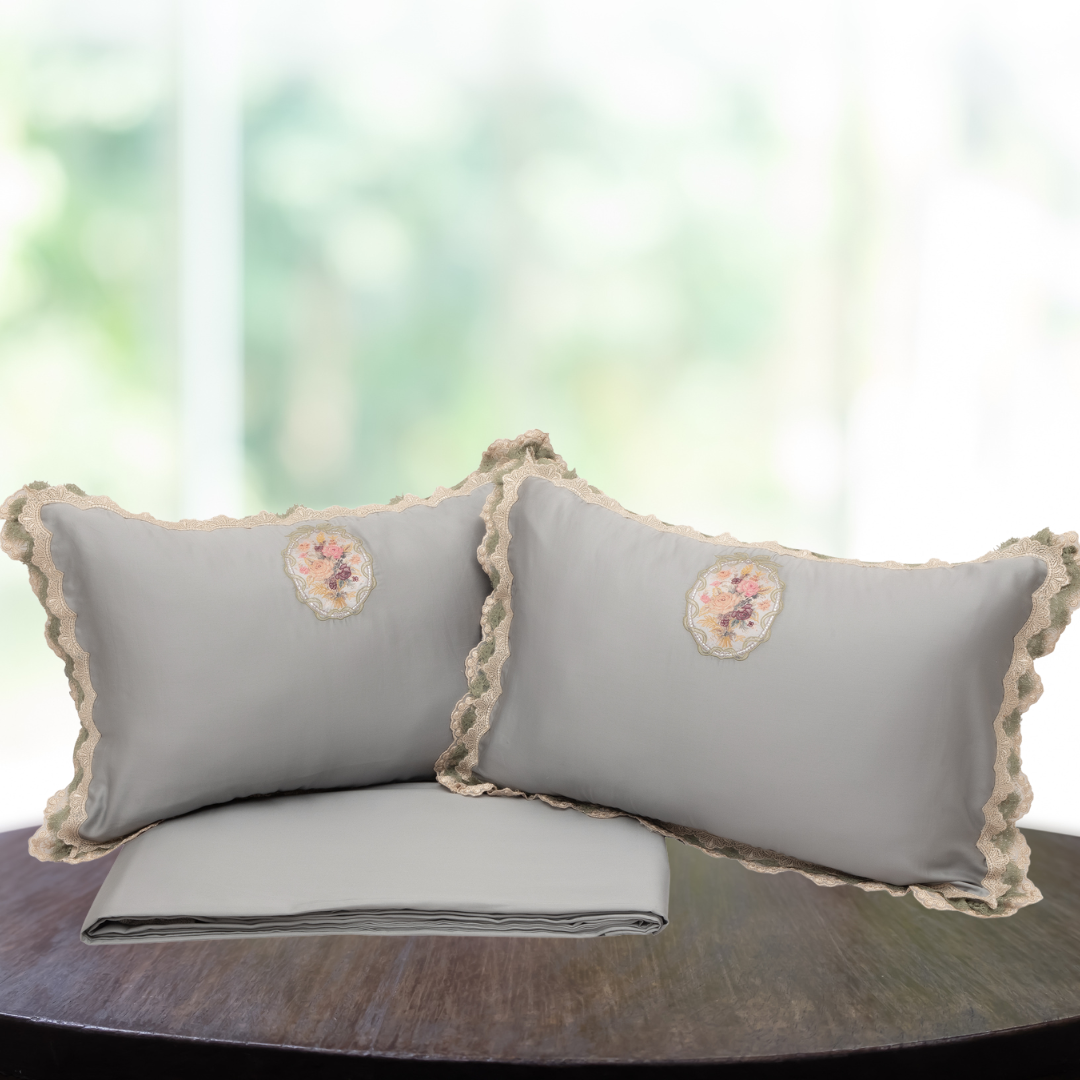Antique Floral Bedsheet-3pc