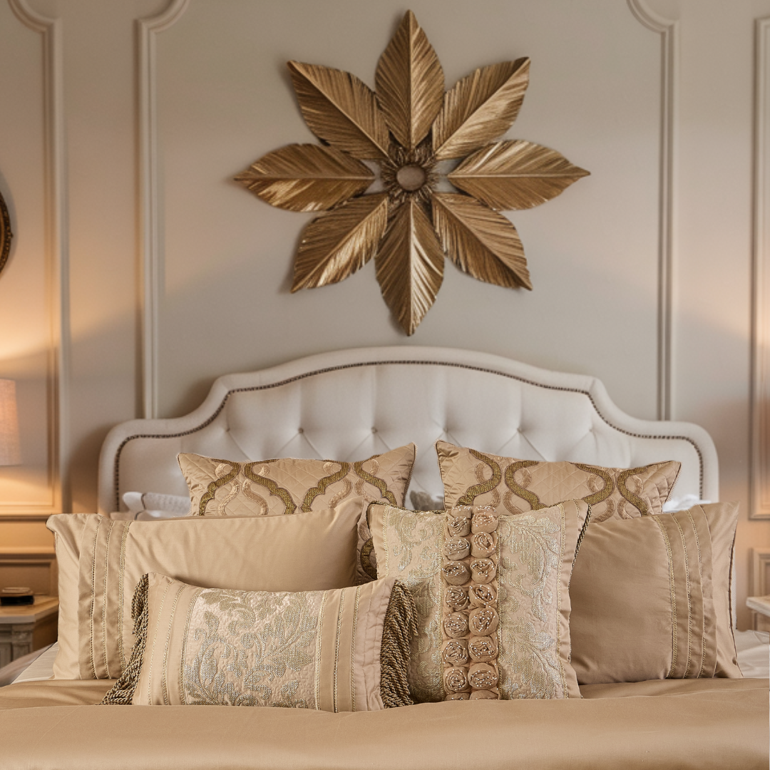 Golden Empress Quilt cover set  -7 pc set