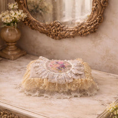 Antique floral  - tissue box cover
