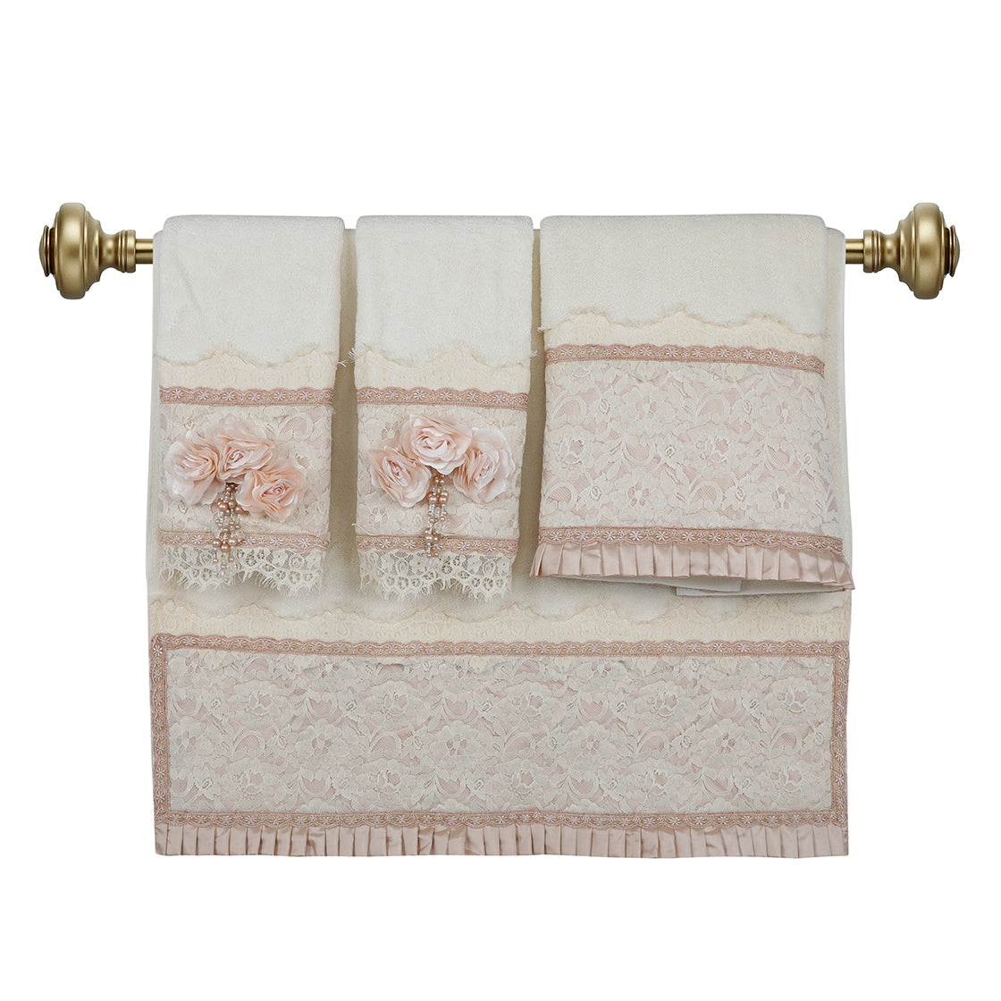 Peach Roset Towels