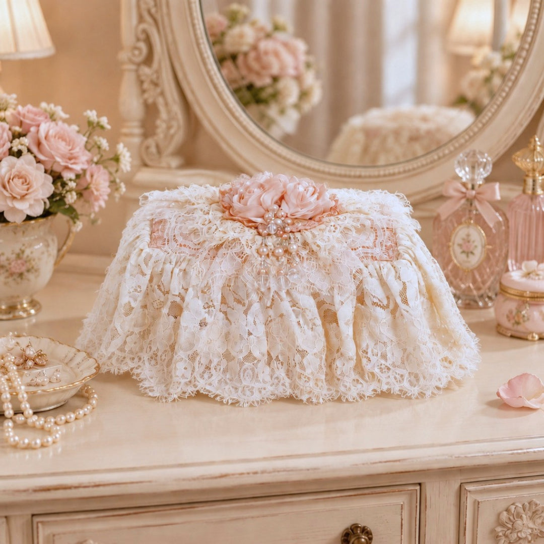 Peach and Cream - tissue box cover
