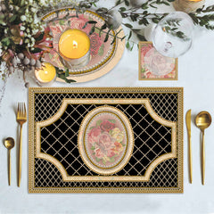 Black Bal Coaster - 8 pcs set - Diva Riche