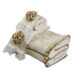 Gold Roset Towels - 4 pc sets - Diva Riche